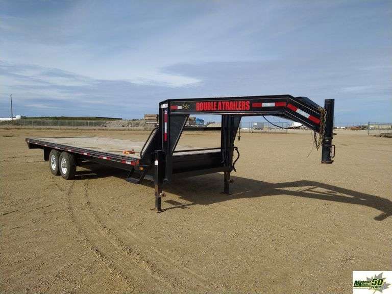 2016 Double A Trailer 24Ft X 8Ft Flat Deck Gooseneck Trailer T/A ...
