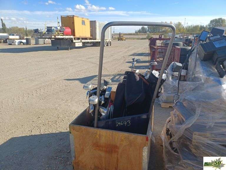 Golf Clubs and Shovel1 Crate Michener Allen Auctioneering Ltd