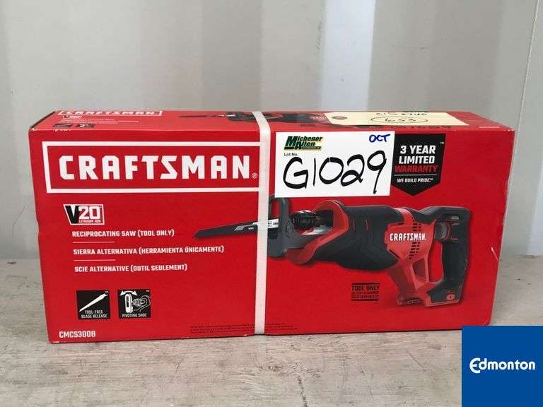 Craftsman 20V Reciprocating Saw *NO BATTERY* Michener Allen