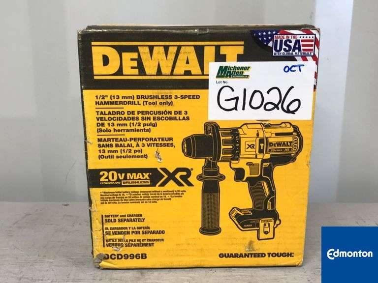 DeWalt DCD996B 20V Hammer Drill *NO BATTERY* Michener Allen