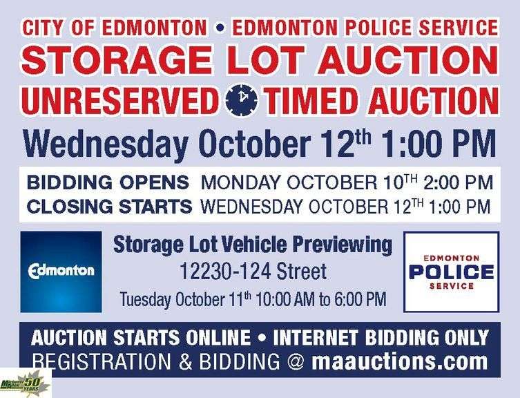 October 12, 2022 City of Edmonton Impound