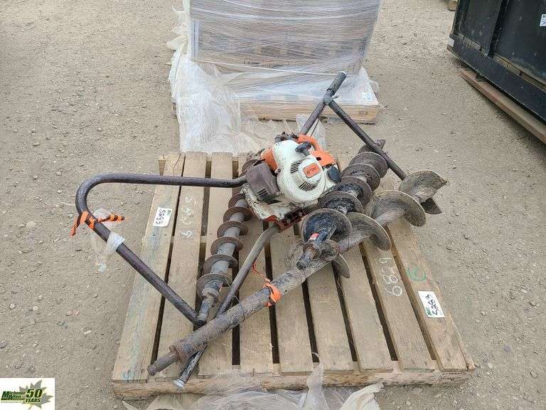 STIHL 2 Man Augers and Auger Extension1 Pallet Michener Allen