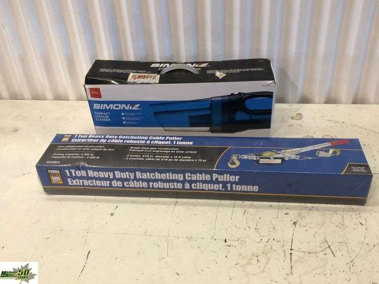 1 Ton Racheting Cable Puller and Compact Vacuum Michener Allen Auctioneering Ltd