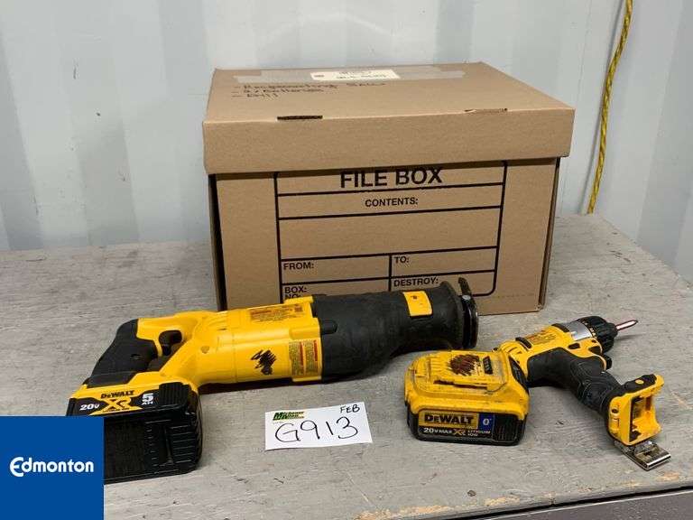 DeWalt DCS380 20V Reciprocating Saw, 20V Battery and DeWalt 12V