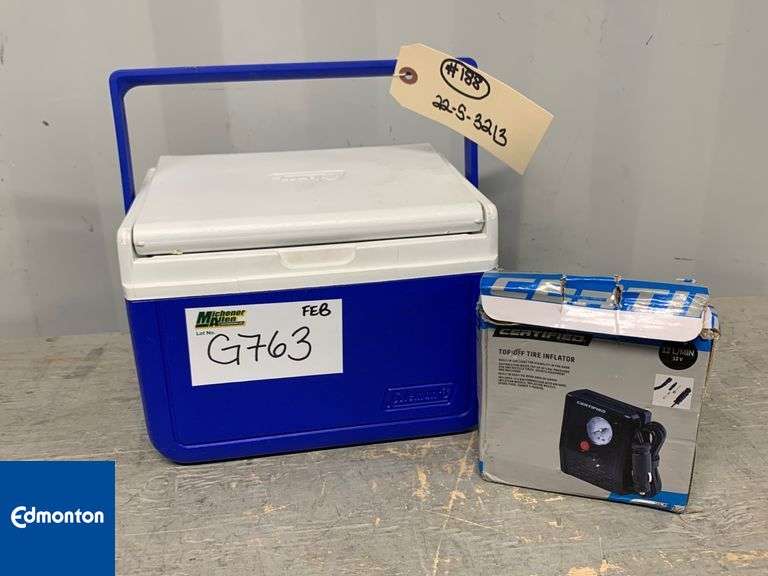 Coleman Lunch Box and Certified Tire Inflator Qty 1 Michener Allen Auctioneering Ltd