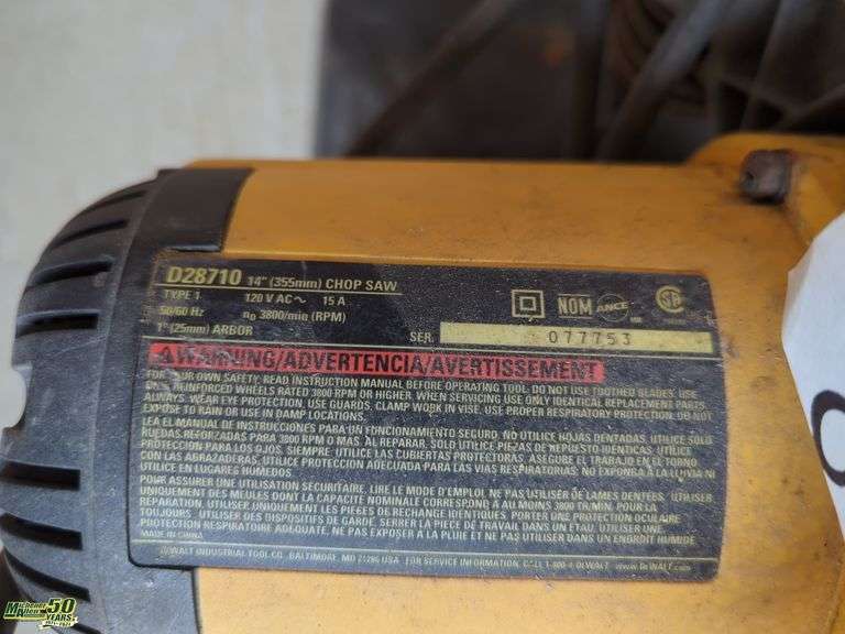 DeWalt Chop Saw Michener Allen Auctioneering Ltd