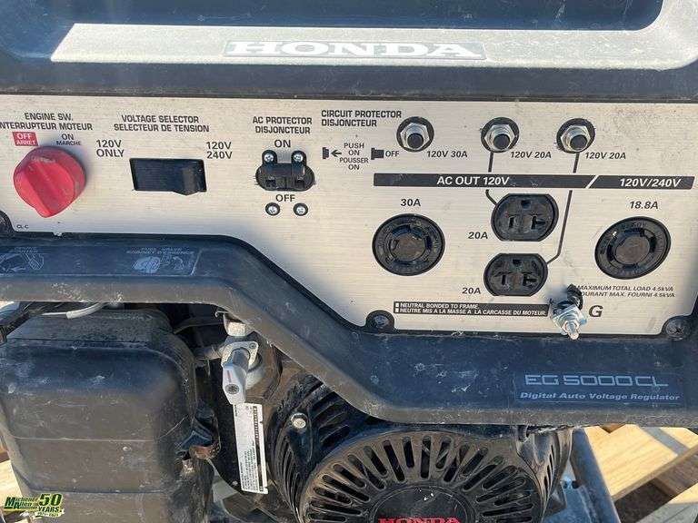 Honda EG 5000 CL Generator Michener Allen Auctioneering Ltd
