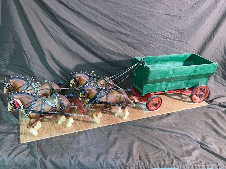 BREYER CLYDESDALE HORSES PULLING LARGE WAGON McLaughlin Auctioneers