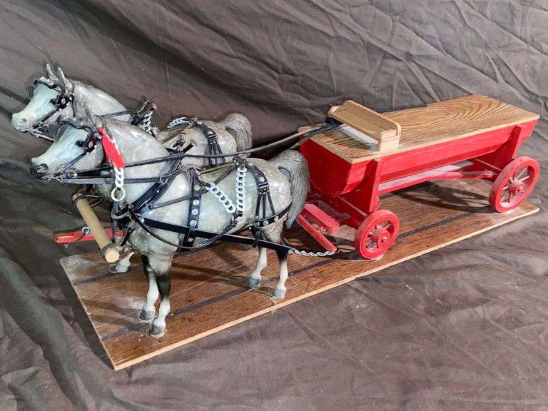 BREYER HORSES PULLING RED WAGON McLaughlin Auctioneers, LLC