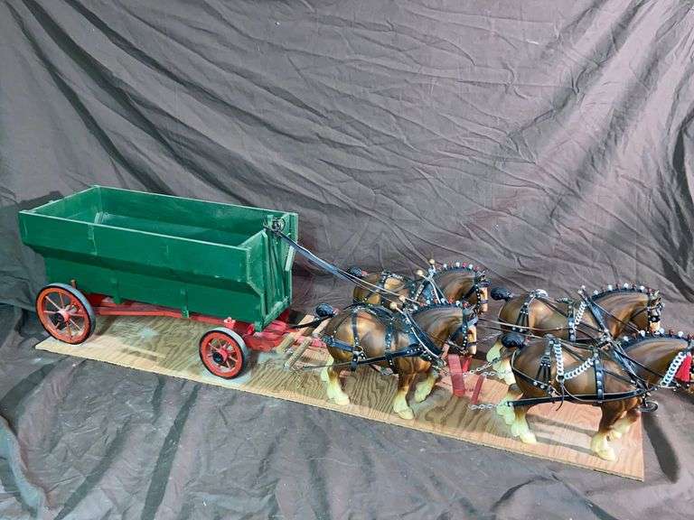BREYER CLYDESDALE HORSES PULLING LARGE WAGON McLaughlin Auctioneers