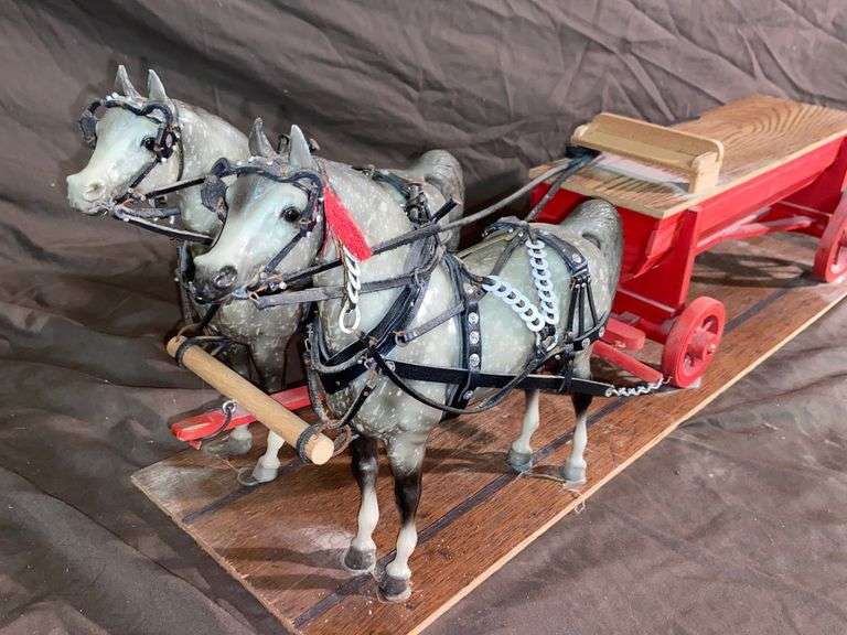 BREYER HORSES PULLING RED WAGON McLaughlin Auctioneers, LLC