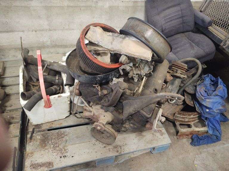 Small Block Chevrolet engine and transmission McLaughlin Auctioneers, LLC