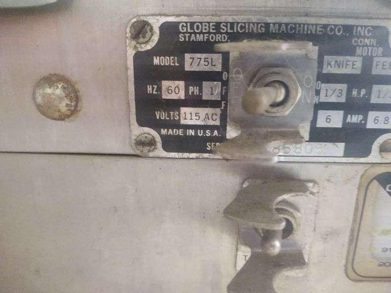 Globe Model 775L Commercial Meat Slicer McLaughlin Auctioneers, LLC
