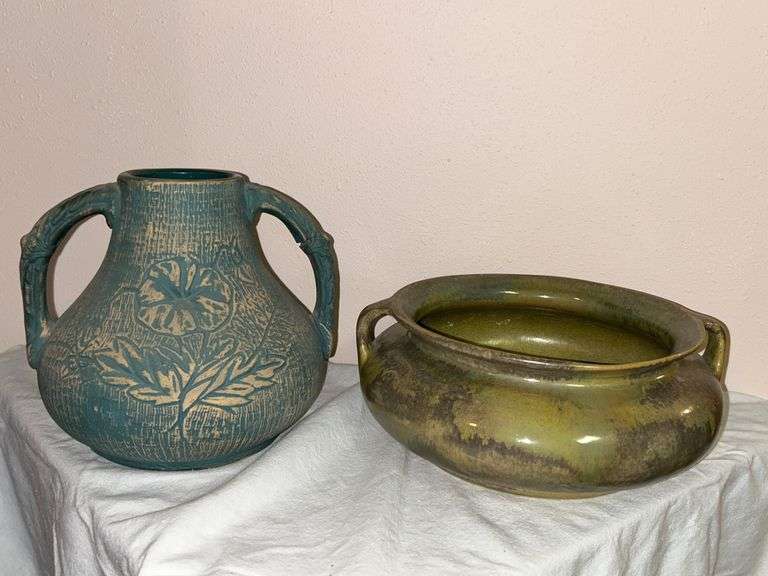 RED WING UNION STONEWARE COMPANY VASE & RED WING BOWL McLaughlin