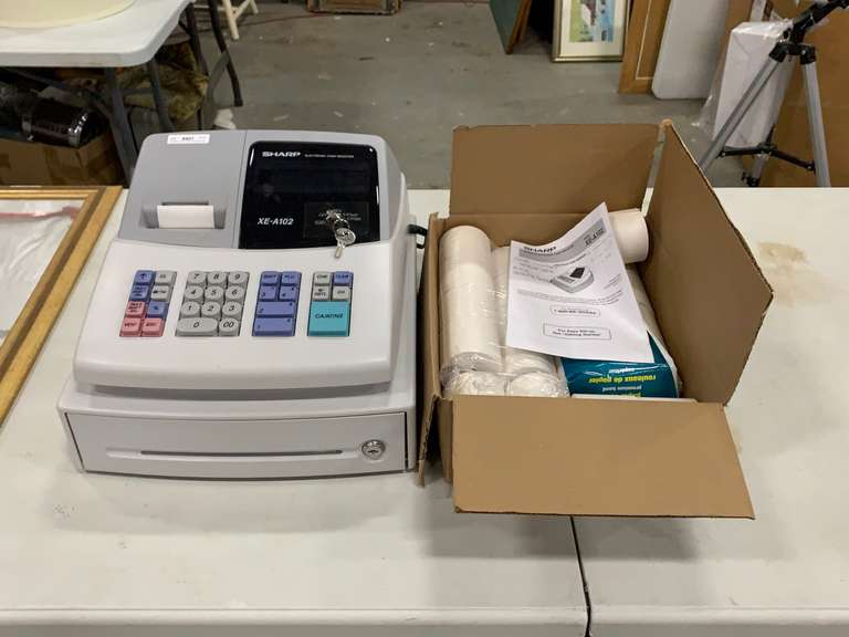 Sharp Electronic Cash Register **Untested** Comes with Box Of Receipt
