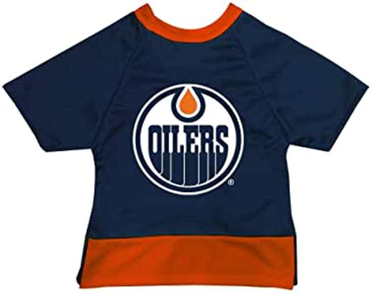 All Star Dogs 660845802179 NHL Edmonton Oilers Dog Jersey Size XL, Blue