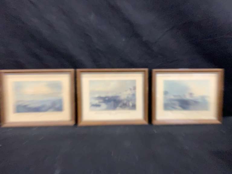 3 Framed W H Bartlett Vintage Prints, Halifax, Fredericton & Montreal