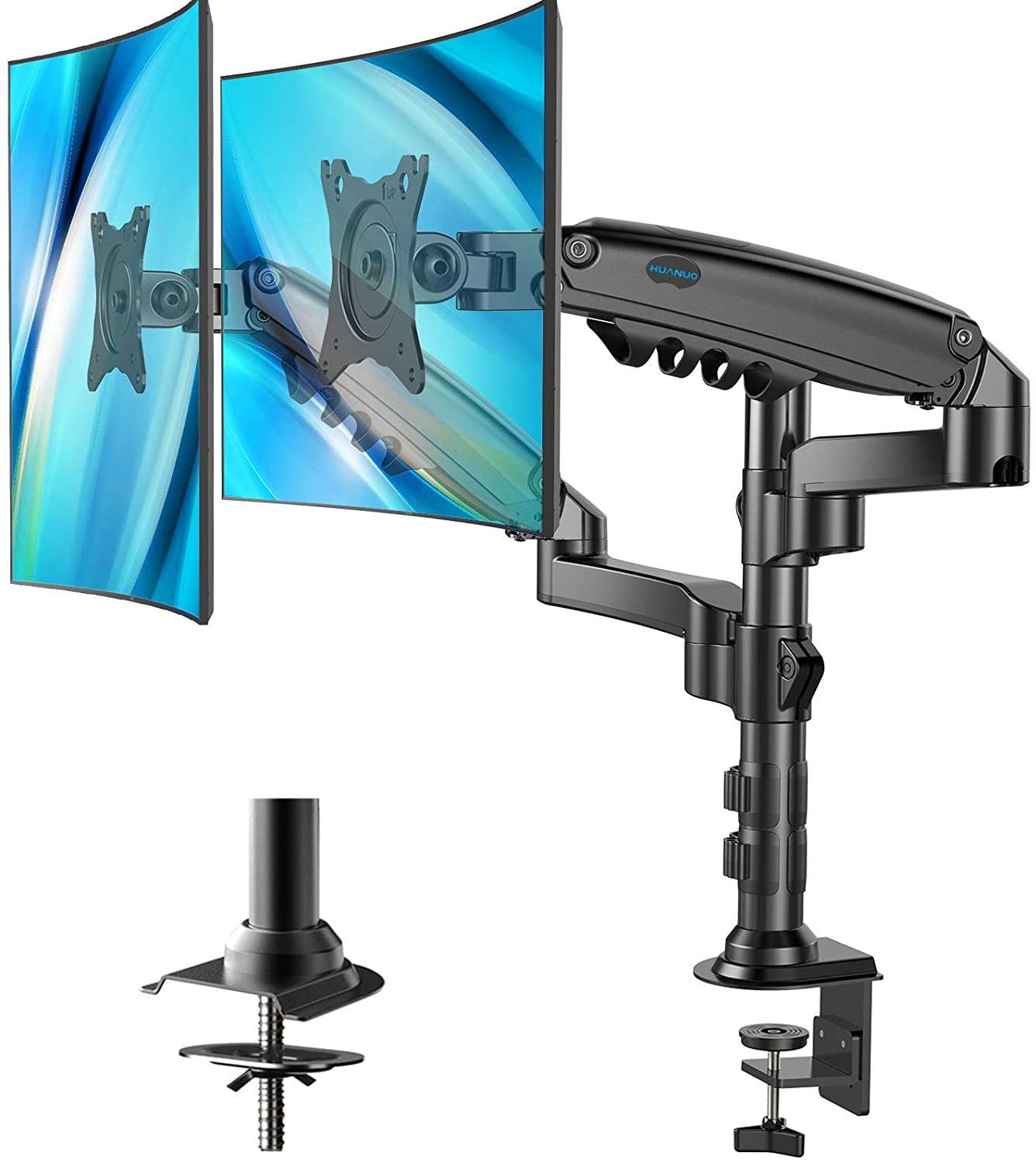 rife dual height adjustable monitor stand