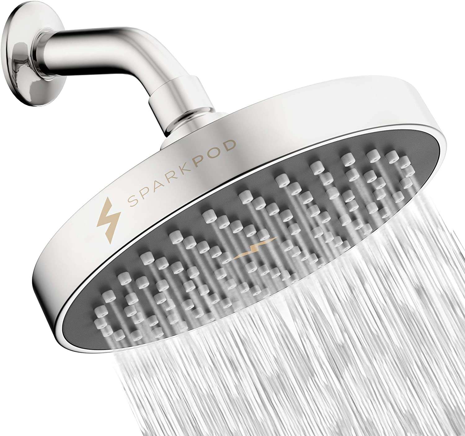 SparkPod Shower Head High Pressure Rain Luxury Modern Look Easy