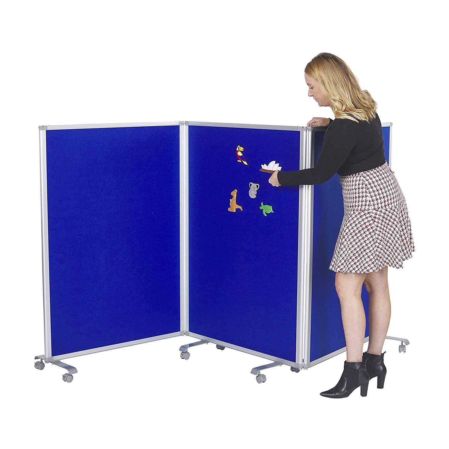 ECR4Kids Mobile Flannel Felt Room Divider and Partition, DoubleSided