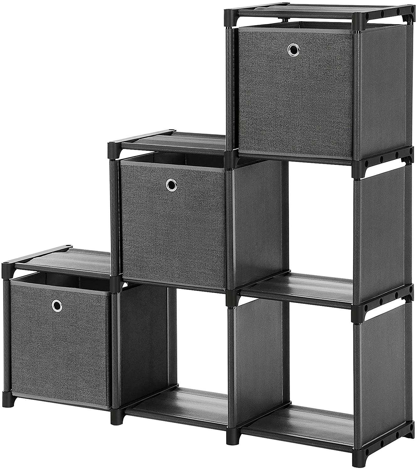 SONGMICS 3Tier Storage Cube Closet Organizer Shelf with Storage Boxes