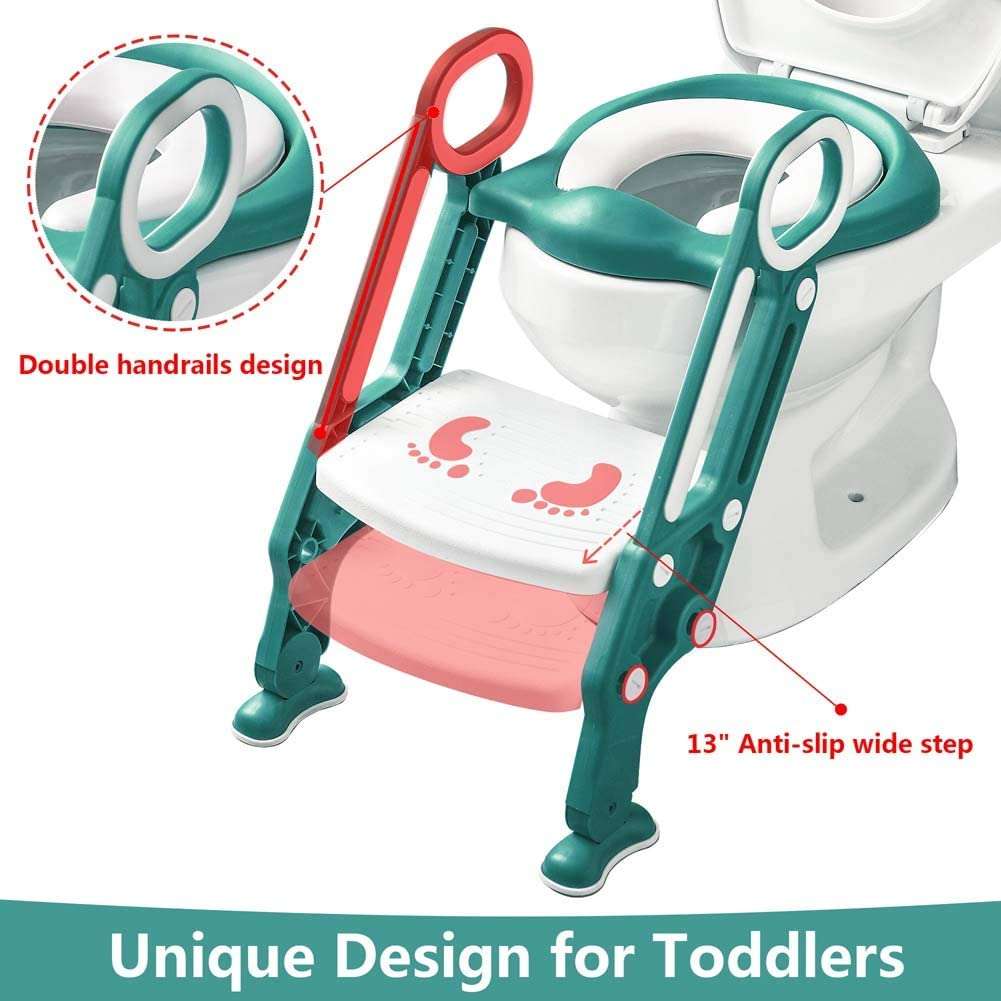 Potty Training Toilet Seat with Step Stool Ladder for Kids Children