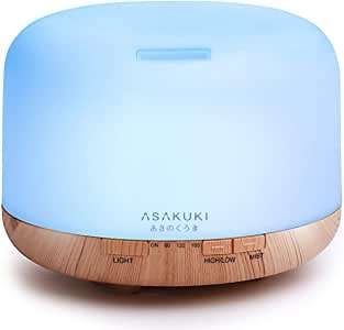 ASAKUKI 500ml Premium - Essential Oil Diffuser, 5 In 1 Ultrasonic