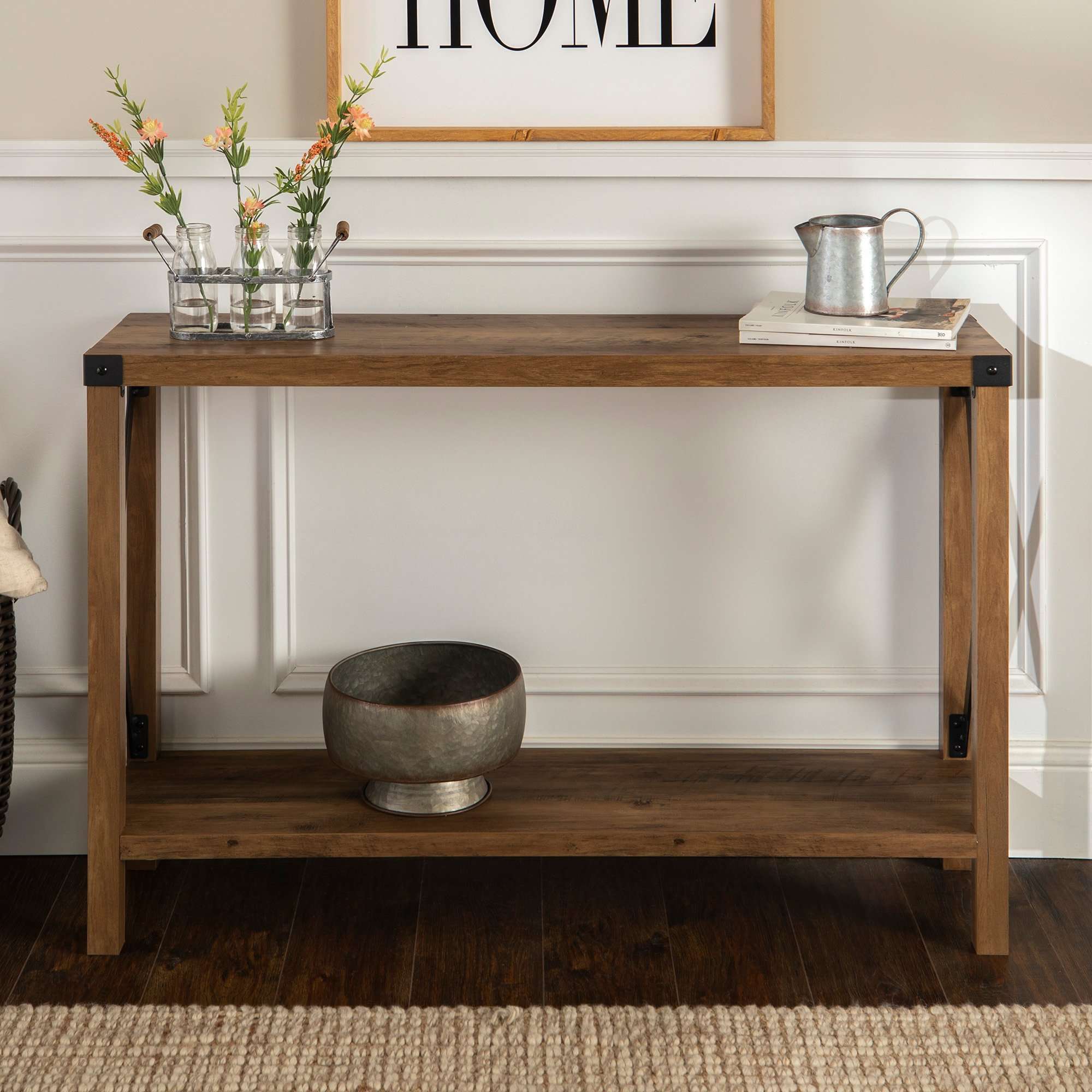 Rustic Farmhouse Entryway Table Rustic Oak Mariner Auctions