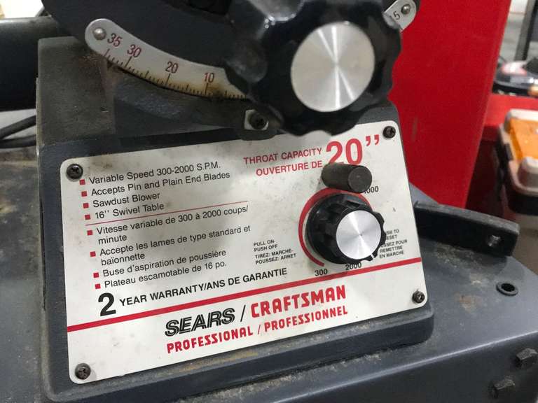 Craftsman 20" Scroll Saw Mariner Auctions & Liquidations Ltd.