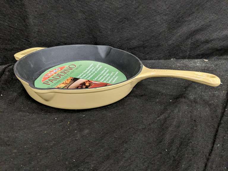 New Never Used Paderno Cast Iron Enameled 12" Diameter Frying Pan