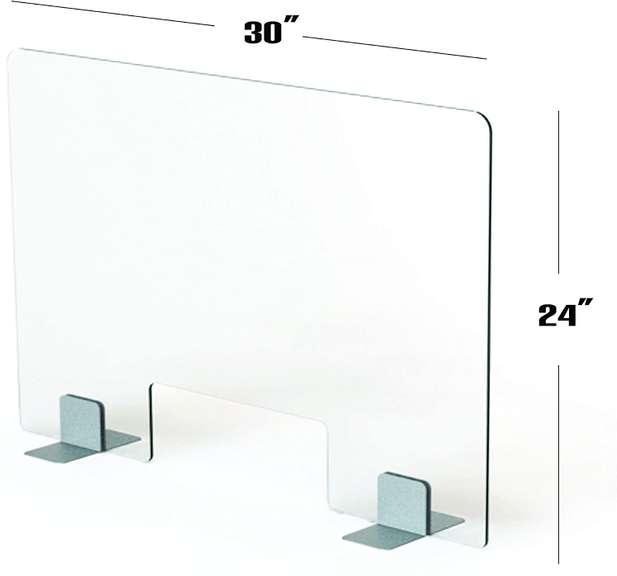 Stylish Sneeze Guard Counter top Shield Plexiglass 24" X 24" with