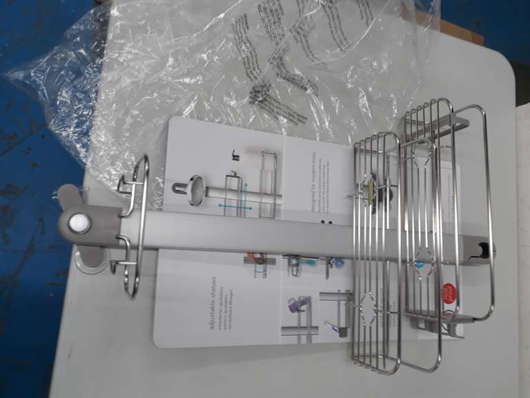 simplehuman Adjustable Shower Caddy, Stainless Steel and Anodized