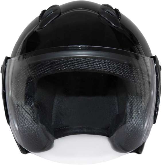 Fuel Helmets Open Face Helmet with Shield (Gloss Black, XLarge