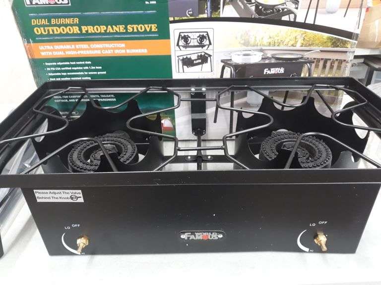 **see note** Outdoor World Famous Dual Burner Propane Stove Mariner
