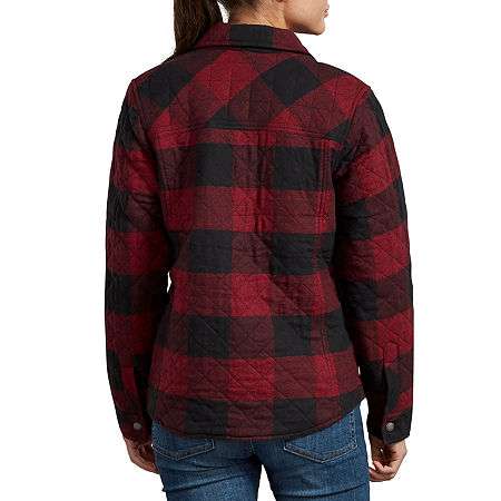 Quilted Flannel Shirt Jacket - Black 