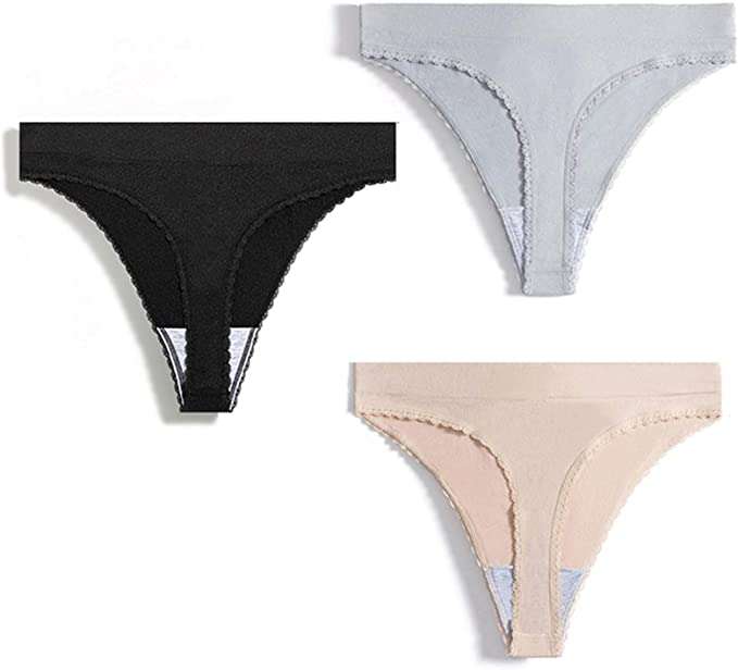GRANKEE Thongs for Women Seamless-High Waisted Thong Underwear Comfortable Quality No Show Panties Multipack