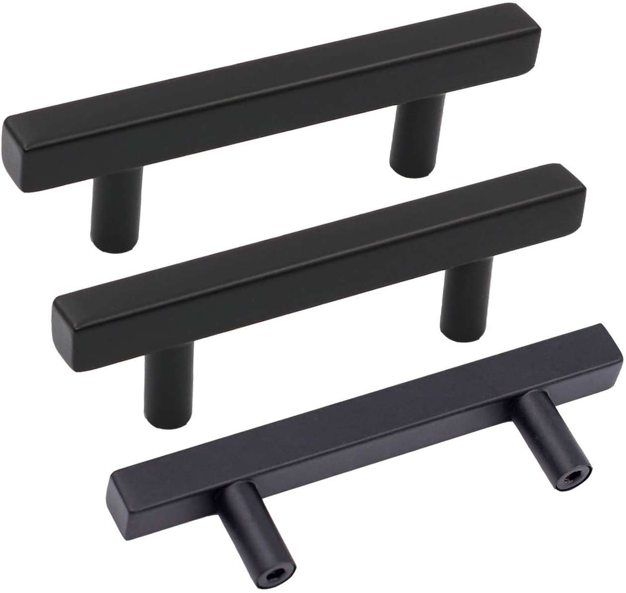 goldenwarm 3inch Drawer Pulls Handles Black Matte LSJ22BK76 Bathroom Cupboard Handles