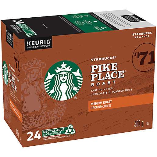 Starbucks Pike Place Medium Roast Ground Coffee Pods, Medium