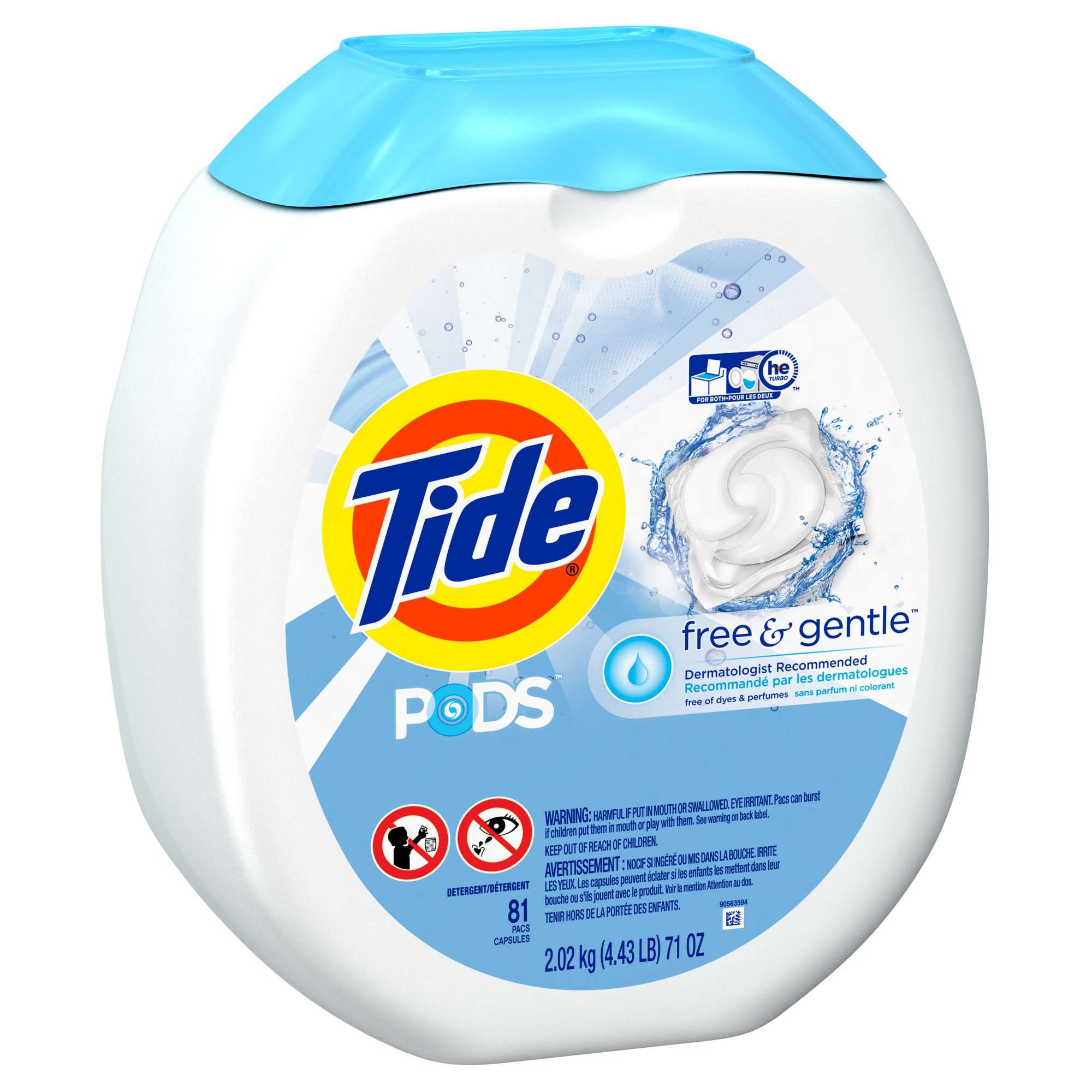 Tide Laundry Detergents 81 81Ct. Free & Gentle Cleaning Pods