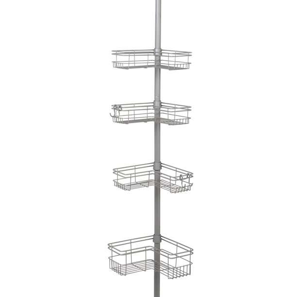 Zenna Home Tension Pole Shower Caddy, Satin Nickel Mariner Auctions