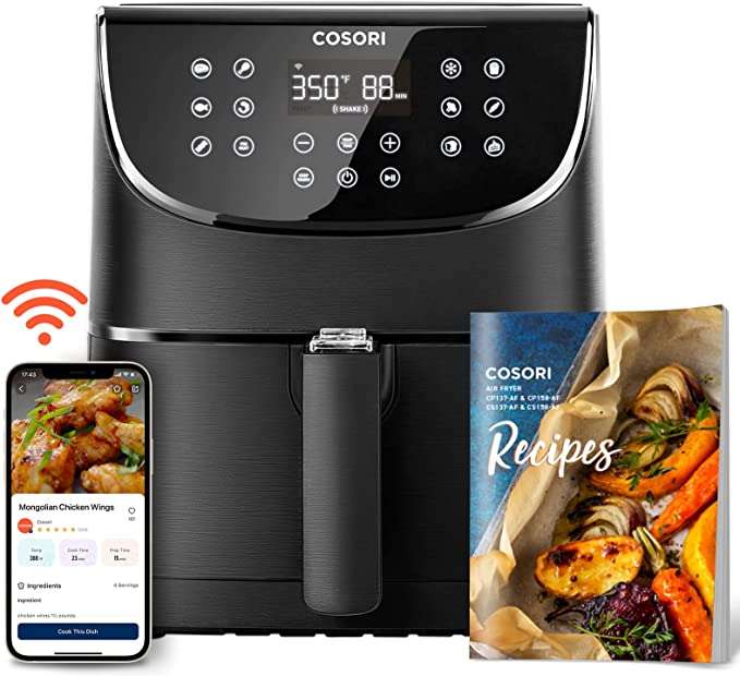 COSORI Smart WiFi Air Fryer 5.8QT(100 Recipes), 1700Watt Base for Air