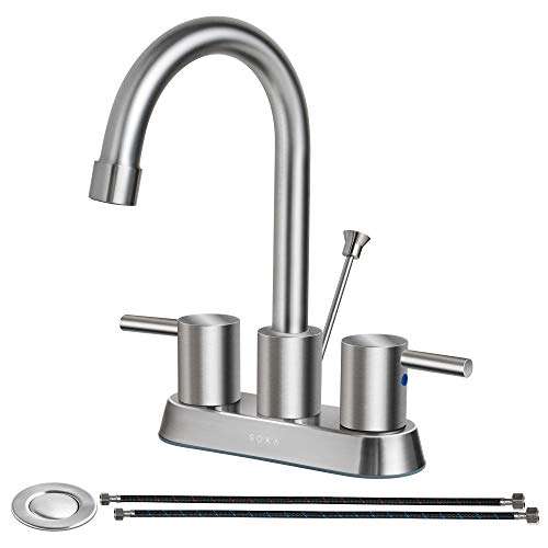 **see note** SOKA Commercial Bathroom Faucet 3 Hole Brushed Nickle