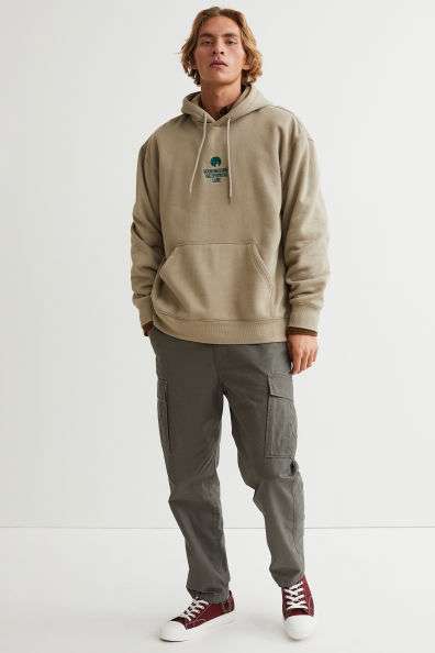 Hu0026M Men's Relaxed-fit Hoodie, Taupe with Moon Watching The Spherical Lune  Text, Size Small - Mariner Auctions u0026 Liquidations Ltd.