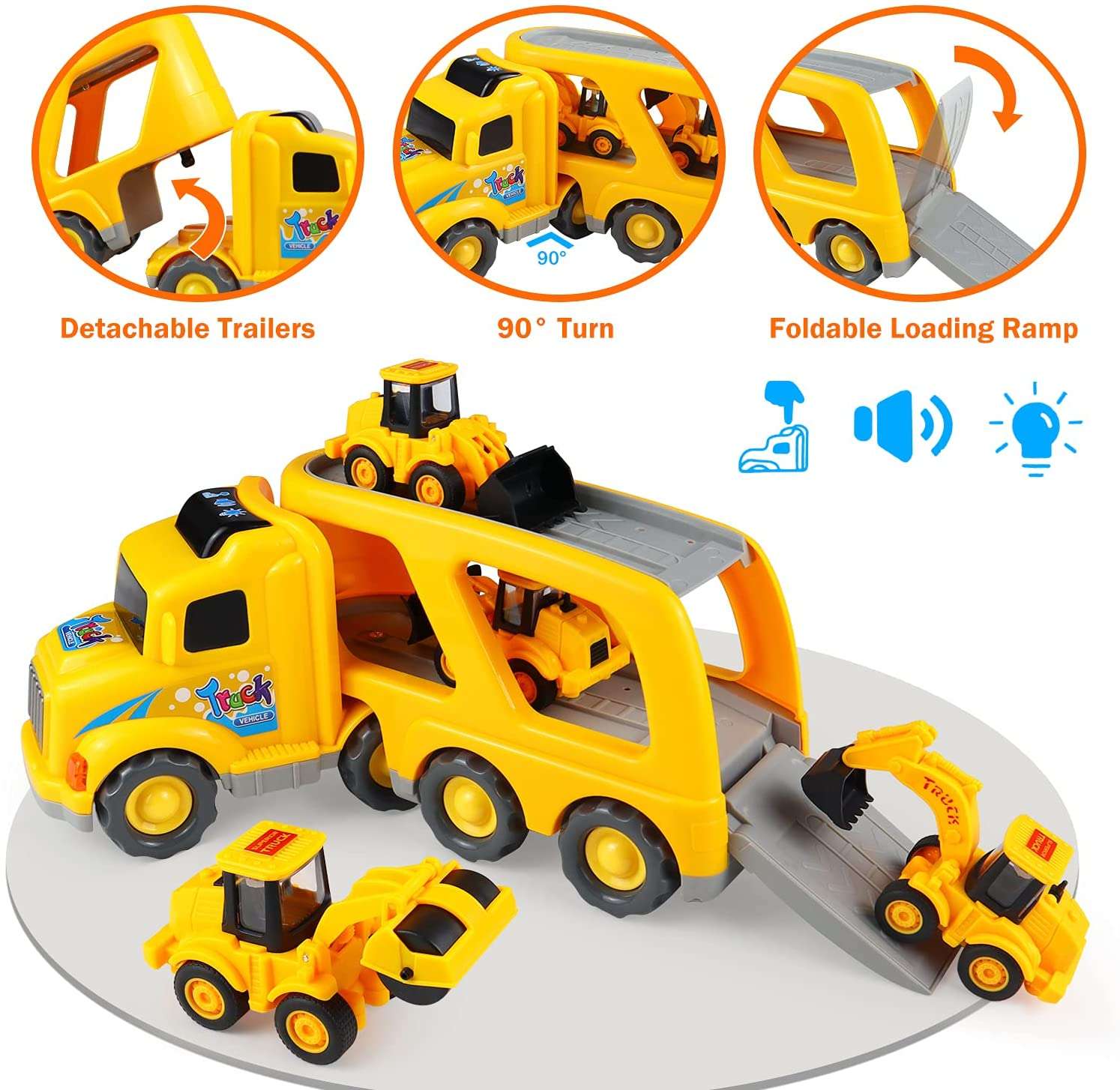 Construction Truck Toys for Toddlers Kids Boys and Girls, Car Toy Set