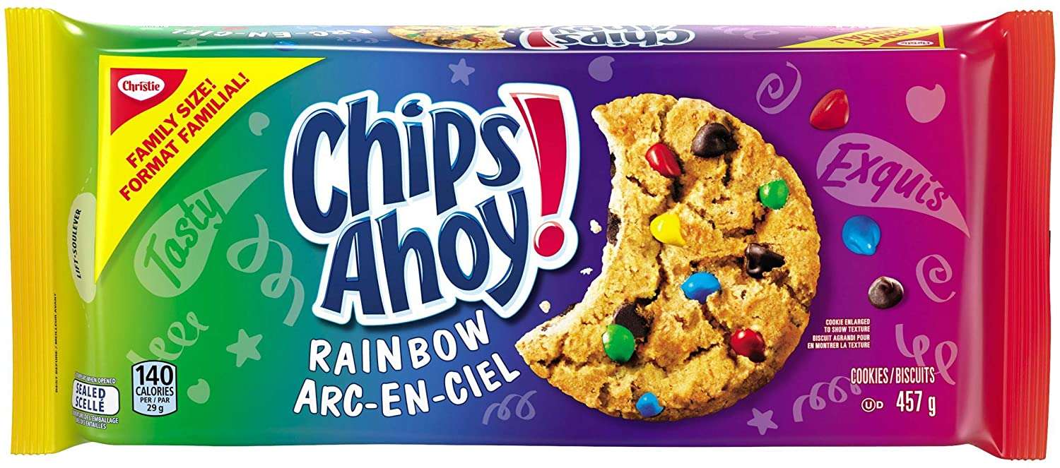 Lot of 3 Christie Chips Ahoy Rainbow Cookies, 457 g (best before 2022