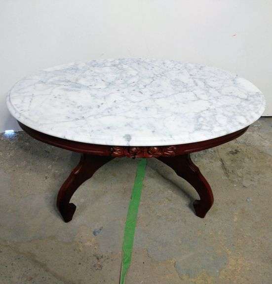 Kimball Vintage 1940's Mahogany Genuine Italian Handmade Marble Top