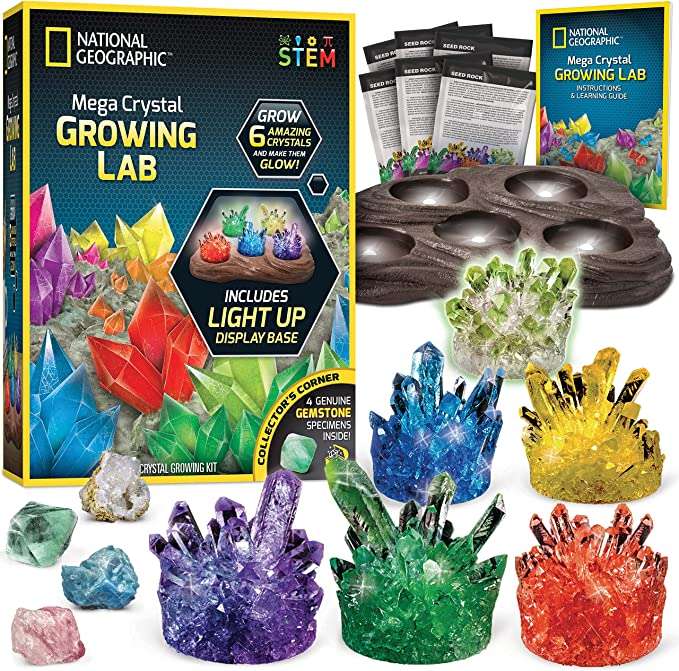 NATIONAL GEOGRAPHIC Mega Crystal Growing Lab Grow 6 Vibrant Crystals
