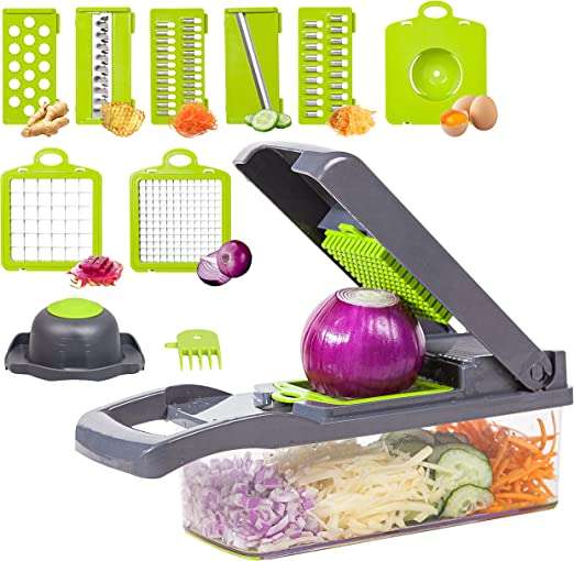 STUUNK Vegetable Chopper, Mandolin Slicer, 8 in 1 Veggie Chopper, Multi