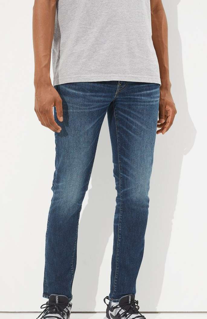 American Eagle Men's AirFlex+ Temp Tech Slim Jean, Dark Wash Size 26 X