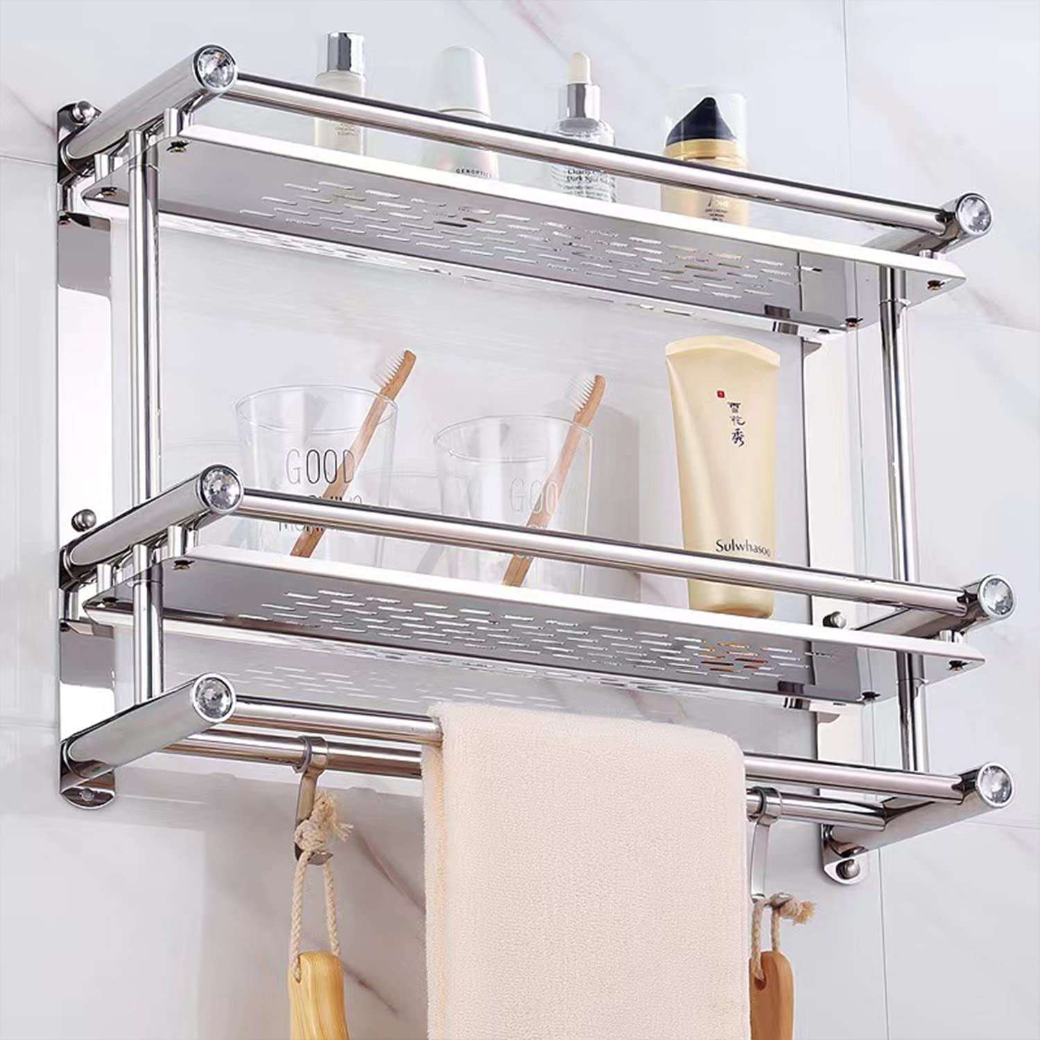 Haundry Adhesive 3 Tiers No Drill Shower Shelf Mariner Auctions